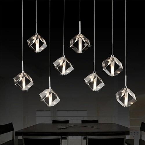 Transparent Crystal LED Dining Room Bar Pendant Light Modern Fashion Lamps For Home Living Room Simple Creative WF1021
