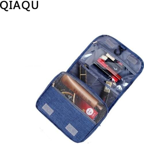 QIAQU Hanging Cosmetic Toiletry Bags Travel Organizer Beautician Necessary Functional Makeup Wash Pouch Accessories Supplies