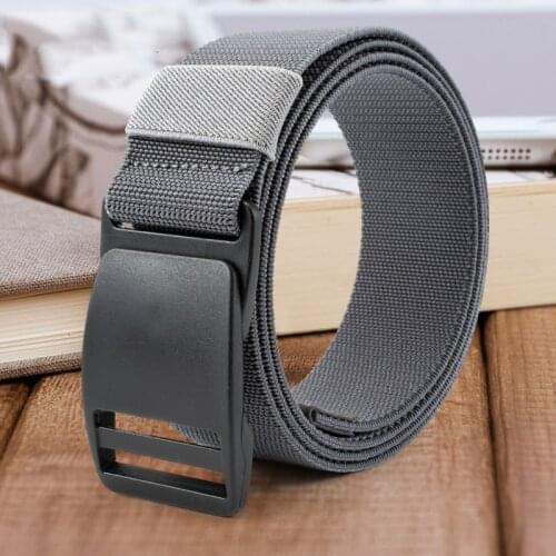 Mens Nylon Belt Hypoallergenic Quick-drying Elastic Elastic Canvas Belt Plastic Steel Buckle Non-metal Belt