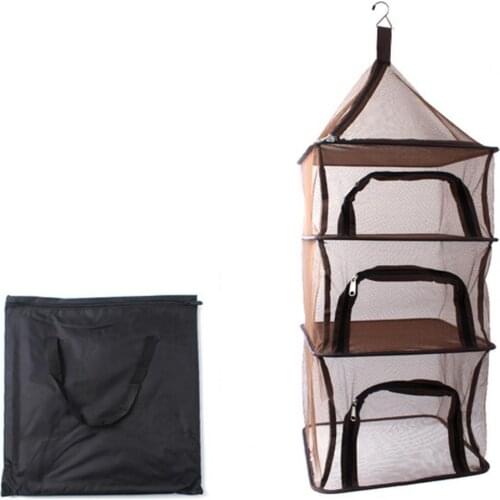 Outdoor Tools Drying Net Outdoor Camping Folding Drying Net Multi-function 4 Layer Storage Basket Rack Camping Hiking Accessorie