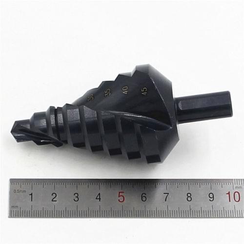 Fixmee 10-45mm HSS Titanium Coated Step Drill Bit Industrial Reamer Metal Hole Saw Triangle Shank Spiral Grooved Core Drill Bits