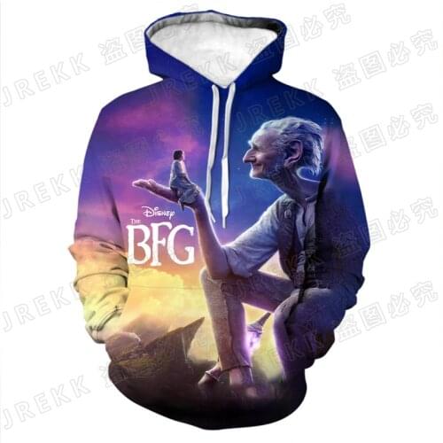 Oversized Sweatshirt For Men Disney The BFG 3D Printed Children Pullover Casual Streetwear Cartoon Anime Women Hoodie