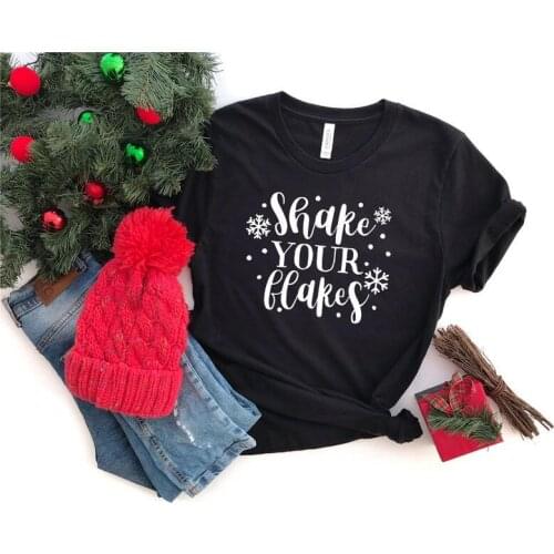 Shake Your Flakes Graphic Funny Casual Women T-shirt 100% Cotton O Neck Fashion Streetwear Unisex Shirt Short Sleeve Top Tees