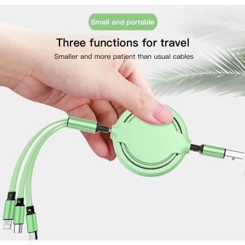 3 in 1 Charging Cable For iPhone Android Type-c Mobile Phone Multi-function USB One Dragging Three Data Cable phone accessories