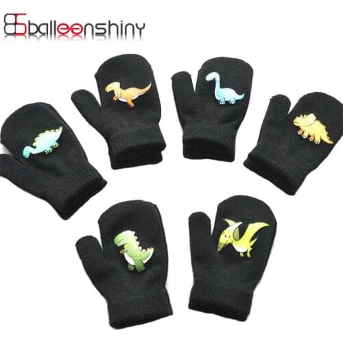 Winter Warm Gloves for Children 1-5years Thickened Kids Baby Mittens Outdoor Sports Warm Gloves Cute Dinosaur Cartoon Gift
