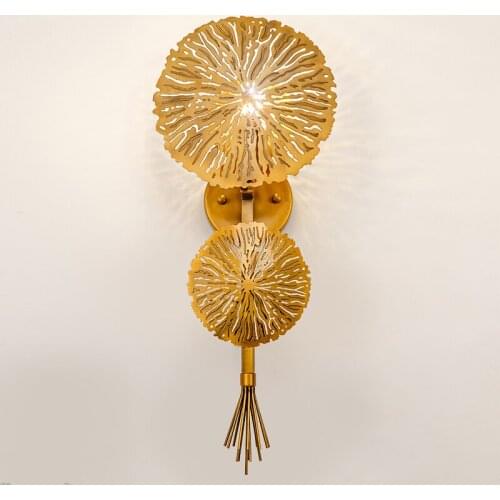 Gold Leaf Nordic Wall Lamp Vintage Sconce Wall Lights for Home Decor Industrial Bathroom Bedroom Stairs Vanity Light Fixtures