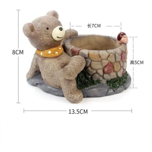 1PC Animal Resin Succulent Plant Pot Decorative Desktop Flower Pot Mini Bonsai Planter Home Garden Decor