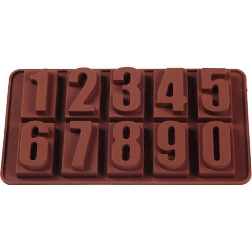 1PC Silicone Numbers Chocolate Mold Cookies Cold 3D Digital Shape Fondant Cake Baking Jelly Candy Pastry DIY Decorating Tools
