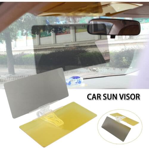 2 in 1 Car Sun Visor HD Anti Sunlight Dazzling Goggle Day Night Vision Driving Mirror UV Fold Flip Down for Clear View Visor