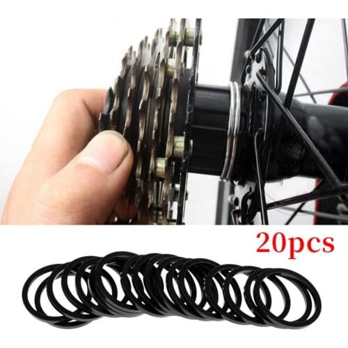 20Pcs Bike Sprocket Spacer Washer Mountain Bikes Flywheel Washer Bottom Bracket Center Axis 2mm