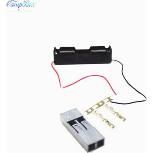 50Pcs 1x18650 Battery Case Holder Socket Wire Junction Box With 15cm Wires, Dupont 2.54mm 2P Header and Crimps