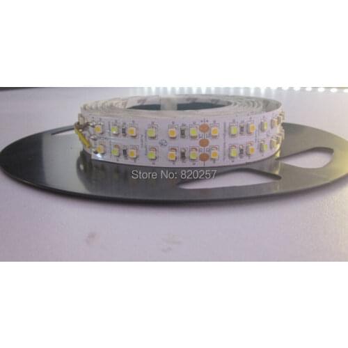 Free Shipping 5m/Reel 24V 3528 1200SMD LED CCT Color Temperature Adjustable And Dimmable Strip White+Warm White