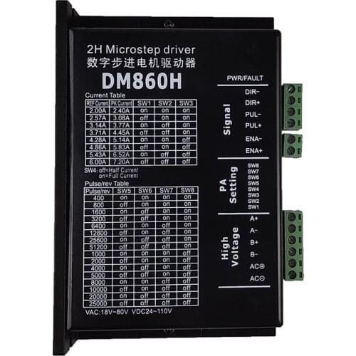 Free shipping Stepper motor driver Dm860H Microstep Motor Two-phase DC motor speed controller for 57 86 stepper motor Nema 23 34