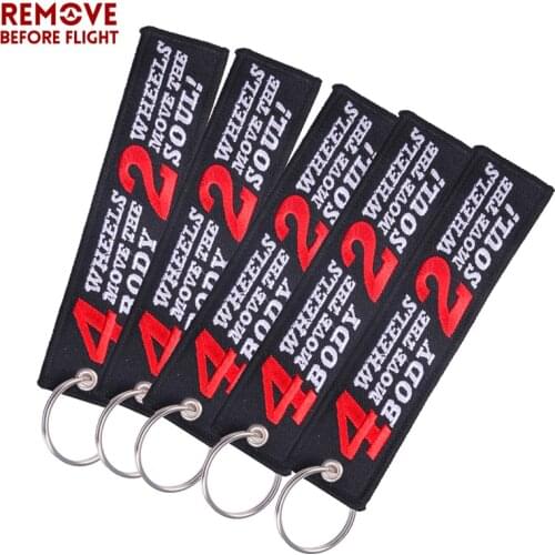 5PCS Cool Keychains for Car Keys keychain Embroidery Motorcycle 2 Wheels Move the Soul Novelty Key Ring Chain for Motorbike Gift