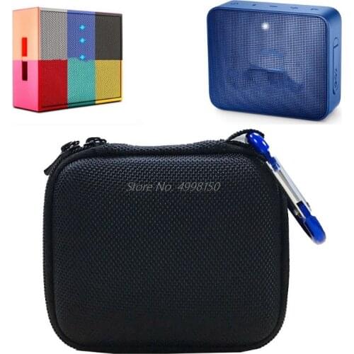 For JBL GO/GO 2 Case, Hard PU Carry Bag Case Cover for JBL Go 1/2 Bluetooth Speaker, Mesh Pocket for Charger and Cables