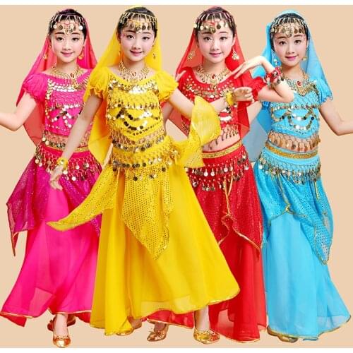 Children Belly Dance Costumes Girl Professional India Dancewear Fashion Bollywood Dance Competition Belly Dance Dress DQS2588
