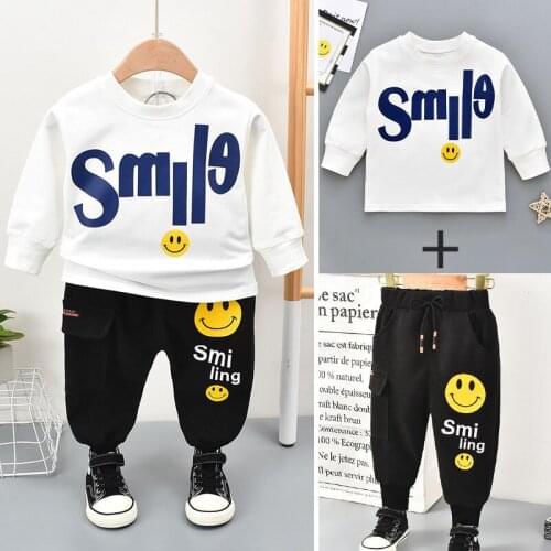 Childrens Sports Suits Clothes Boys Clothing Autumn Casual Letter Print Sweater Kids Clothes Teenage For 1 2 3 4 5 6 7 Year old