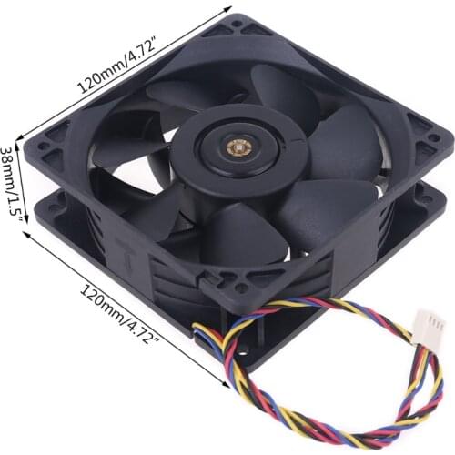 For QFR1212GHE QFR1212GHE-PWM 4Pin 12V 2.7A 12038 Server cooling fan 120*120*38mm for Bitcoin Miner Ju01 21 Dropshipping