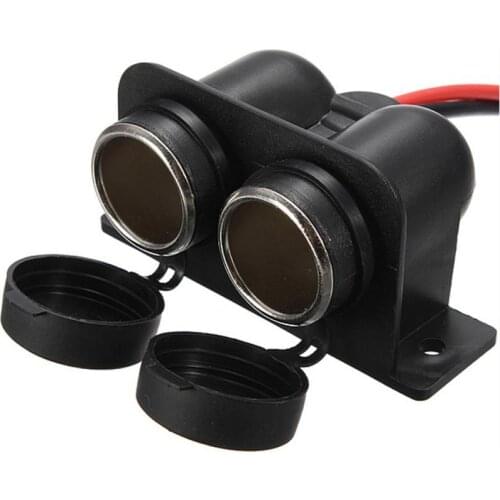 Two-Way 12V Car Cigar Cigarette Lighter Double Power Adapter Socket Waterproof Auto Replacement Parts Car Interior Parts
