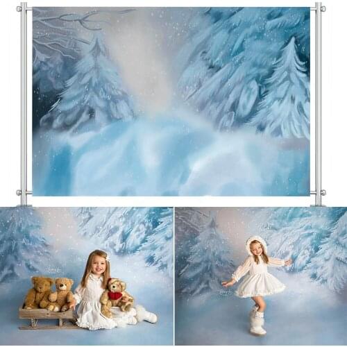 Ice Girls Cake Smash Backdrop Newborn Baby Photography Background 1st Birthday Party Snowfield Chrisrmas Decoration Banner