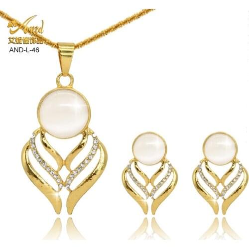 Opal Necklace Set Earing Gold Pendant Jewelry Set Wedding Earrings Fashion 2020 Boutique Bridal Pendants Luxury
