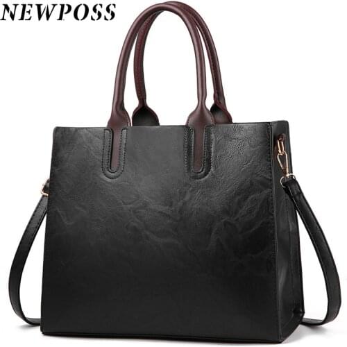 Newposs Valenkuci Leather Handbags Women Bag High Quality Casual Female Bags Trunk Tote Famous Brand Shoulder Bag Ladies Bolsos