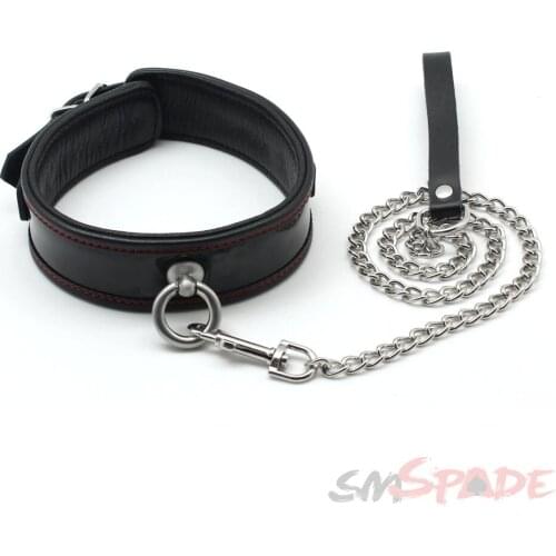 Free Shipping/Sex black Leather Collar/New arrival Slave collar/Adult game/couple sex toys/Erotic Product