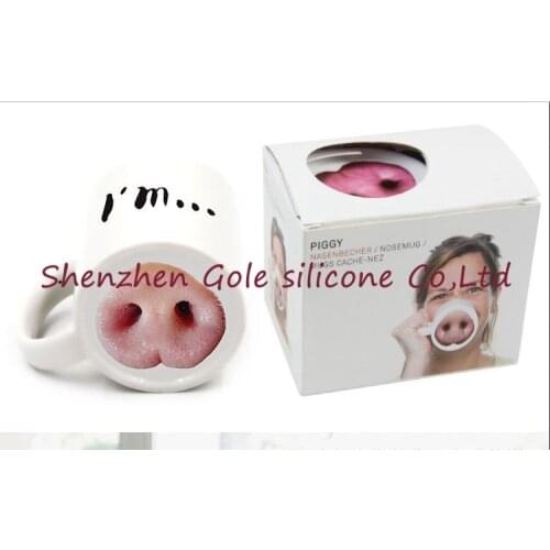 2016 new 24pcs/lot creative personalized mug Funny cartoon pig nose shape coffee cup lens best gift