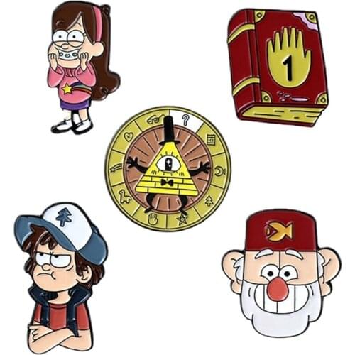 Cartoon Classic Character Enamel Pins Badge Magic Book Turntable Brooches Anime Backpacks Lapel Pin Jewelry Gift For Fans Friend