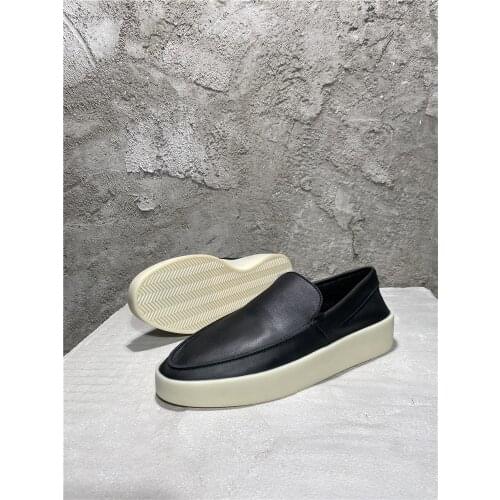 Grace Of God 2021 Spring Summer New Mens Comfortable Simple High Street Cowhide Trend Casual Leather Shoes Loafers