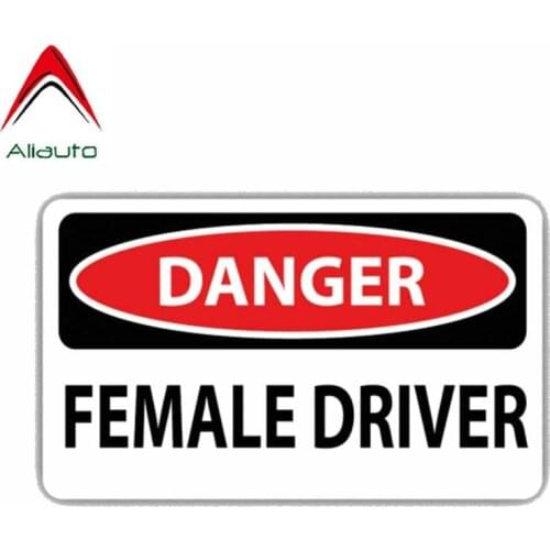 Aliauto Creative Car Sticker Danger Female Driver Funny Decal Waterproof Sunscreen For Auto Motorcycle Stickers PVC,15cm*7cm