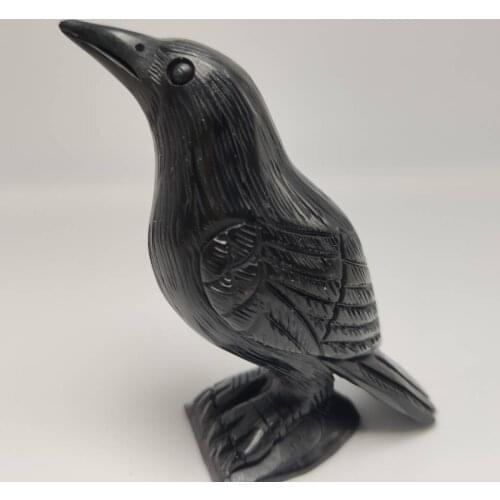 Natural obsidian crystal hand-carved birdie decorations