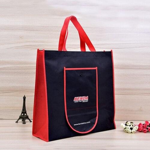 Cheap Large Capacity PP Non Woven Foldable Bags with Logo Printed Eco-friendly Durable Optional Color Fabric Grocery Handle Bag