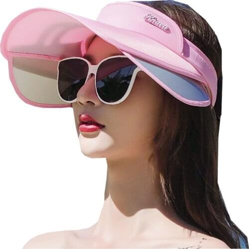 New 2020 Female Summer Sun Hats Girls Outdoor Sun Protection and UV Protection Travel Empty Top Hat Women Adjustable Visor Caps