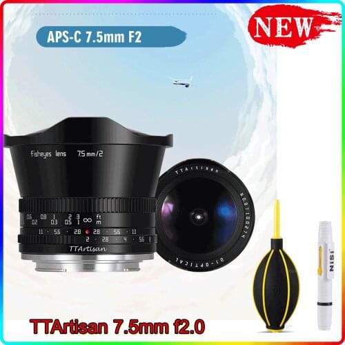 TTArtisan 7.5mm F2 Magnification Manual Focus Fisheye Camera Lens For Sony E Fuji X Canon M/R M4/3 Nikon Z Leica L Camera