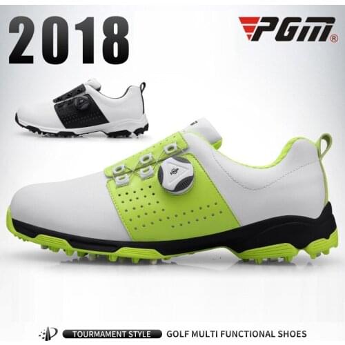 Golf Shoes Men Waterproof Comfortable Knob System Sneakers Male Soft Leather Spikers Screw Locking Device Sneakers Shoes D0473
