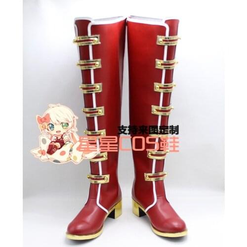 LoveLive! Love Live Valentine Ver Hoshizora Rin Red Long Cosplay Shoes Boots X002