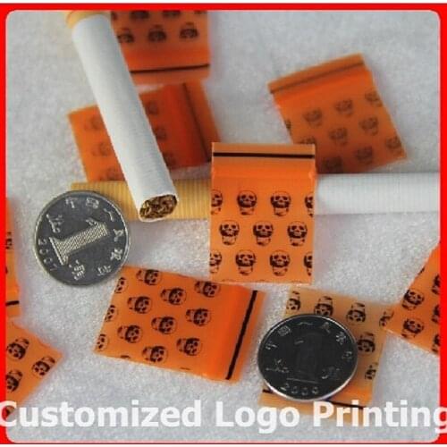 Mini Recycled 2.5x3.5cm Orange With Black Ghost Zip-Lock Plastic Wholesale 200pcs/lot Jewelry Gift Packaging Bags