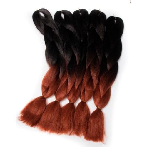 Qp hair Synthetic Hair Extension Ombre Braiding Hair 2 Tone Red Color 24inch Jumbo Braids