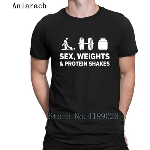 Sex Weights And Protein Shakes Gym T Shirt Create S-3xl Fitness Clothing Mens Streetwear Shirt Anti-Wrinkle Spring Autumn