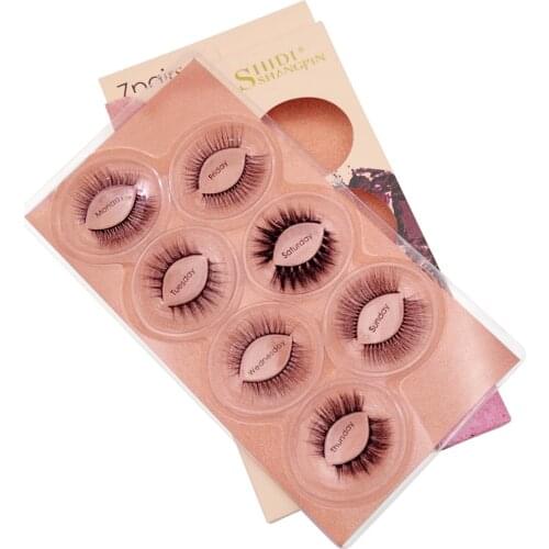 SHIDISHANGPIN 7 pairs False Eyelashes Mix Mink Eyelashes Lashes Makeup Natural Long Mink Lashes Fake Eyelash cilios maquiagem