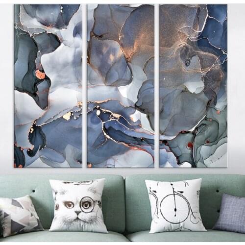 Modern Abstract Multicolored Marble Texture Wall Art Prints Fluid Art Canvas Painting Pictures Posters for Bedroom Home Decor