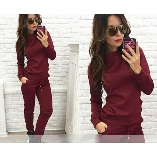 Womens Clothing hedging top + sports pants Set