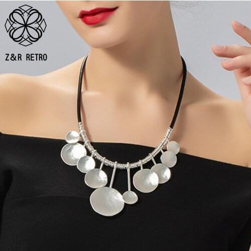 Trend Neck Chokers Necklace for Women Costume Jewelry Silver Color Suspension Pendants Chains Fashion Accessories Free Shipping