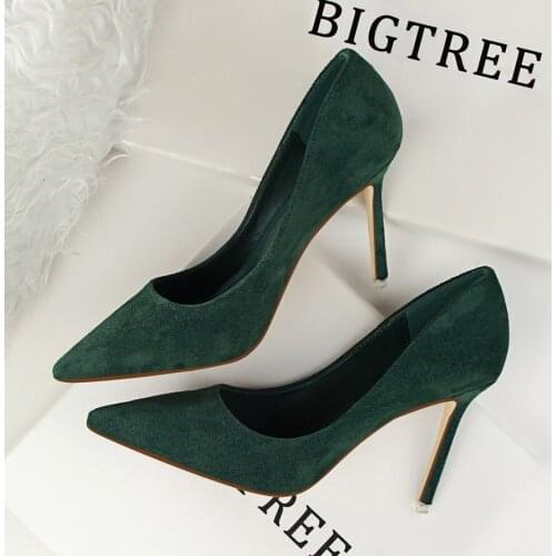 BIGTREE Women Pumps Fashion 9cm High Heels For Women Shoes Casual Pointed Toe Women Heels Chaussures Femme Stiletto Ladies