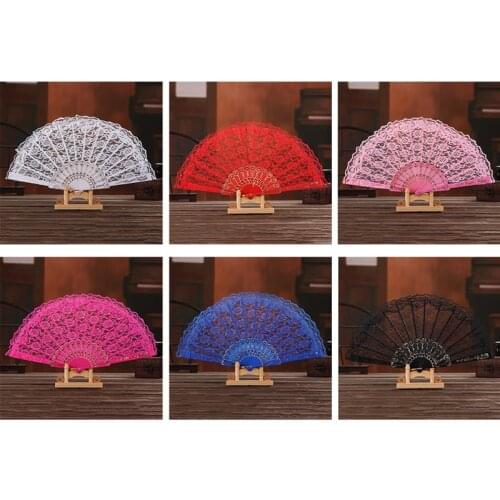 1PC Ladies Folding Lace Hand Fan Personalized Fans Wedding Decor Home Decoration