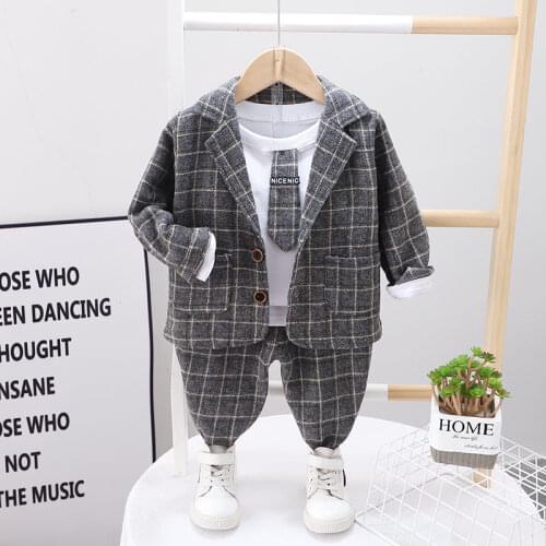 Spring Autumn Children Weeding Clothes Kid Boys Formal Suit Shirt Pants 3pcs/Set Baby Infant Fashion Clothing Toddler Sportswear