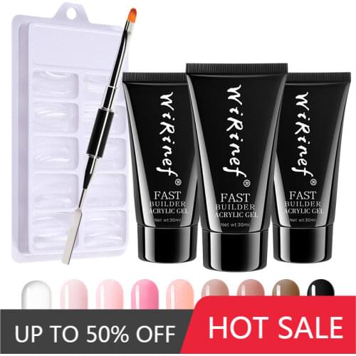 WiRinef 30g Poly Extension Nail Gel Set UV Fast Builder Gel Quick Extention Hard Gel Jelly Acrylic Crystal Nail Gel Polish