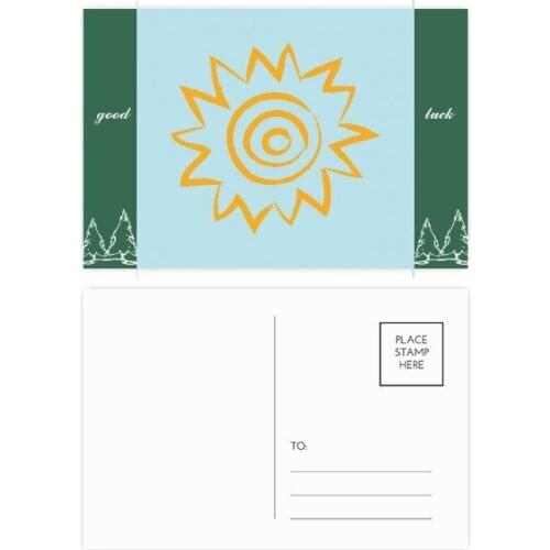 Yellow Sun Sunshine Hand Painting Good Luck Postcard Set Card Mailing Side 20pcs