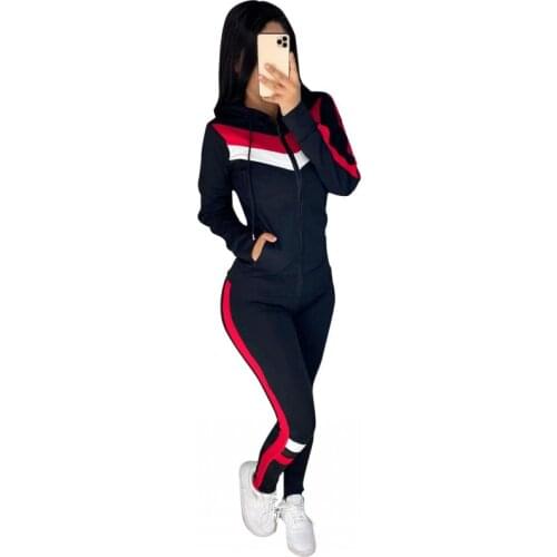 Casual Sportswear Hoodies 3 Piece Set Women Sleeveless Tank Hooded Jacket And Pants Matching Set Fashion Patchwork Tracksuit Set